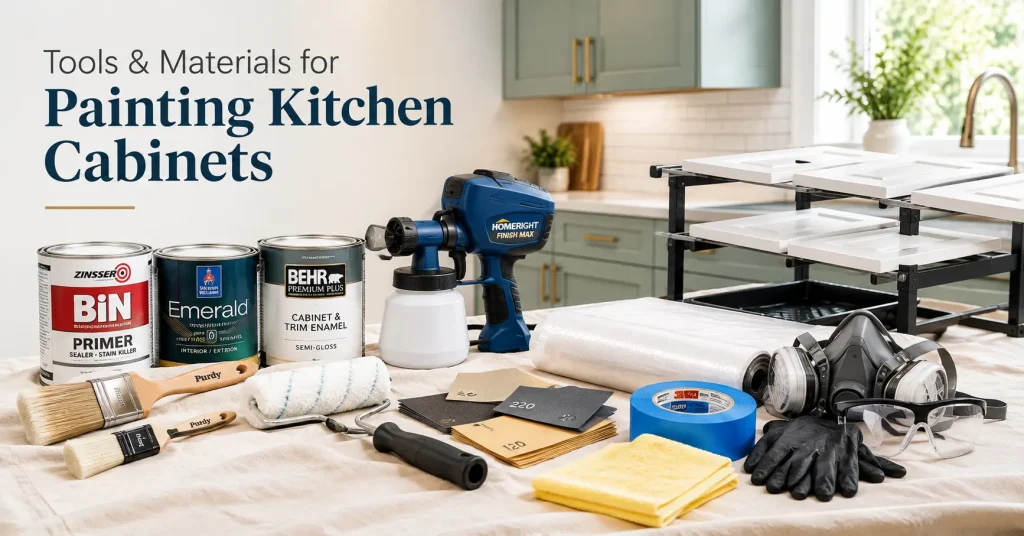 Tools and Materials for Painting Kitchen Cabinets