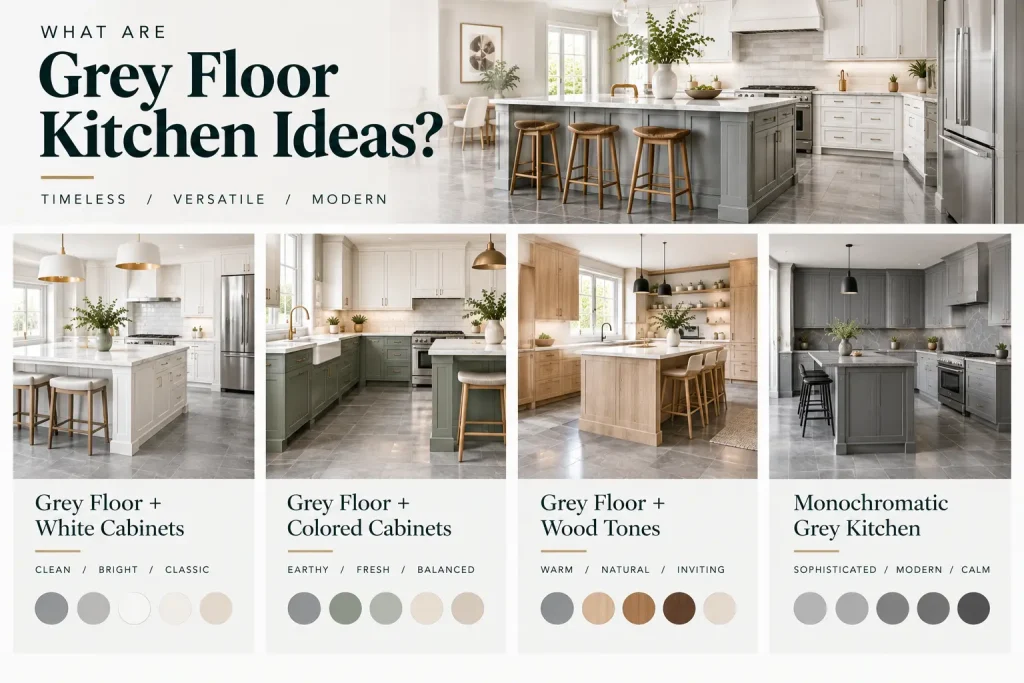 Top Grey Floor Kitchen Ideas